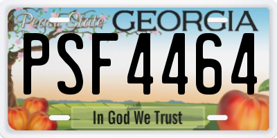 GA license plate PSF4464