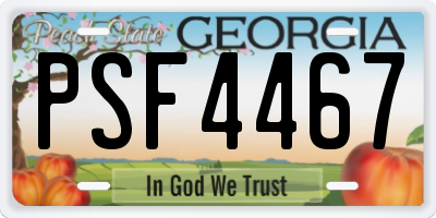 GA license plate PSF4467
