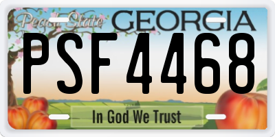 GA license plate PSF4468