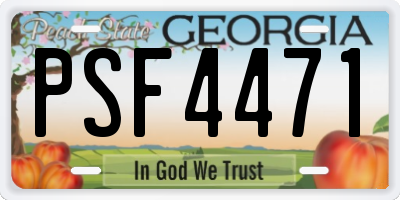 GA license plate PSF4471