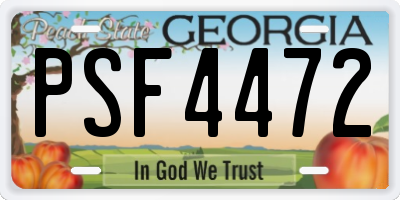 GA license plate PSF4472