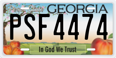 GA license plate PSF4474