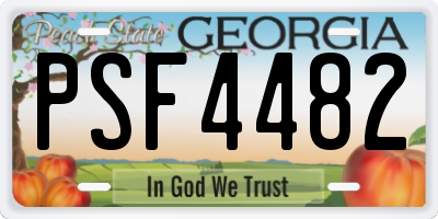 GA license plate PSF4482