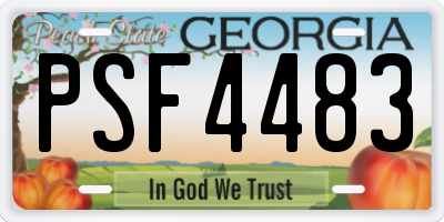 GA license plate PSF4483