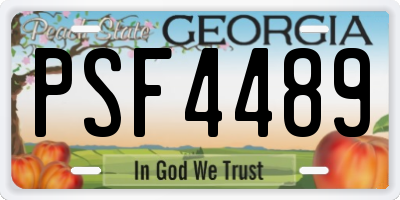 GA license plate PSF4489