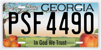 GA license plate PSF4490