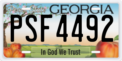 GA license plate PSF4492