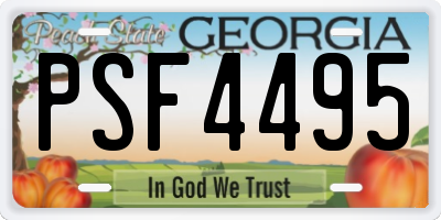 GA license plate PSF4495