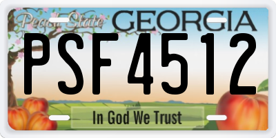 GA license plate PSF4512