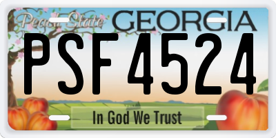 GA license plate PSF4524