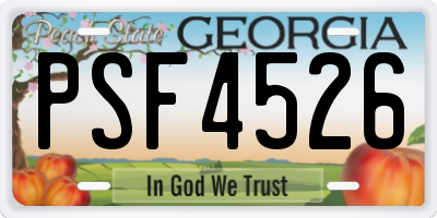 GA license plate PSF4526