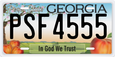 GA license plate PSF4555