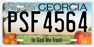 GA license plate PSF4564