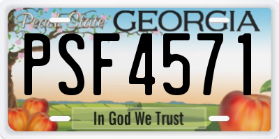 GA license plate PSF4571