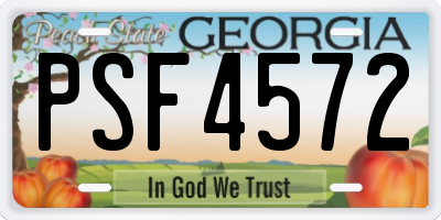 GA license plate PSF4572