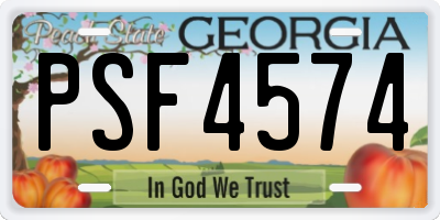 GA license plate PSF4574