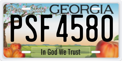 GA license plate PSF4580