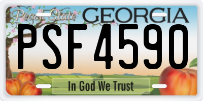 GA license plate PSF4590