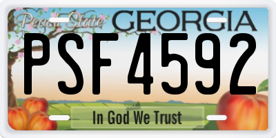 GA license plate PSF4592