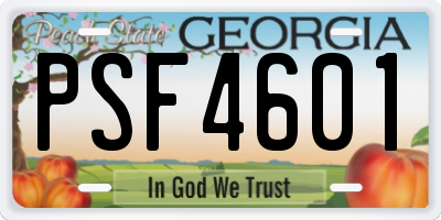 GA license plate PSF4601