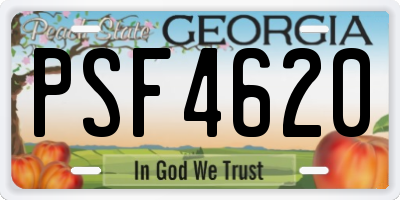GA license plate PSF4620