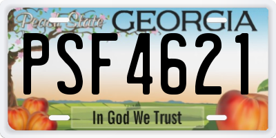 GA license plate PSF4621