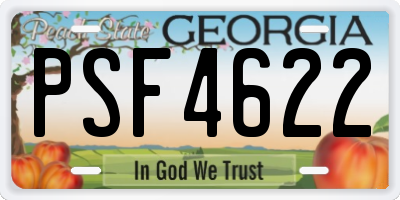 GA license plate PSF4622