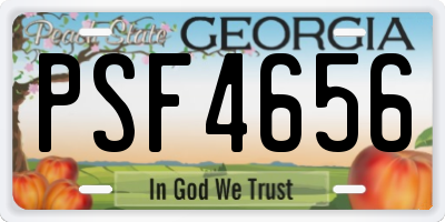 GA license plate PSF4656