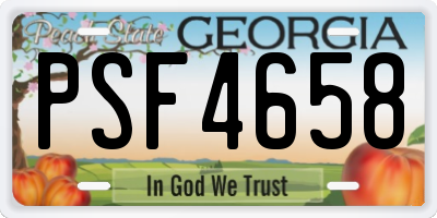 GA license plate PSF4658