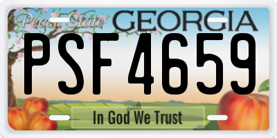 GA license plate PSF4659