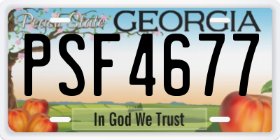 GA license plate PSF4677