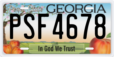 GA license plate PSF4678