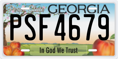GA license plate PSF4679