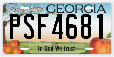 GA license plate PSF4681