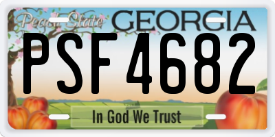 GA license plate PSF4682