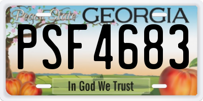 GA license plate PSF4683
