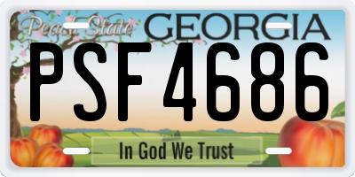 GA license plate PSF4686