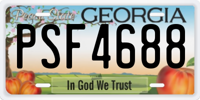 GA license plate PSF4688