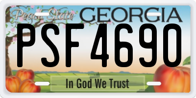 GA license plate PSF4690