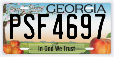 GA license plate PSF4697
