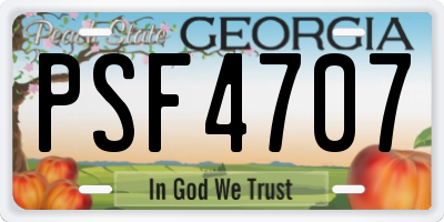GA license plate PSF4707