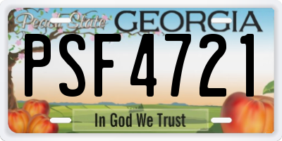 GA license plate PSF4721