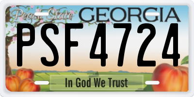 GA license plate PSF4724