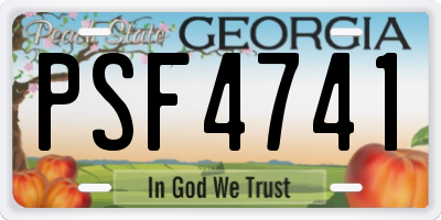GA license plate PSF4741