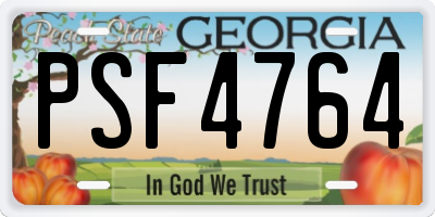 GA license plate PSF4764