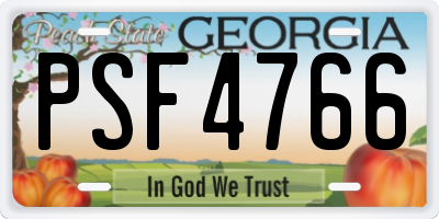 GA license plate PSF4766