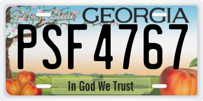 GA license plate PSF4767