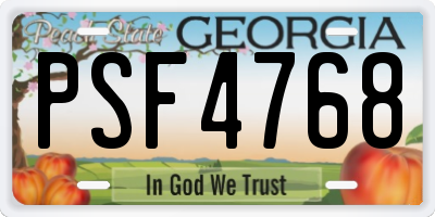 GA license plate PSF4768