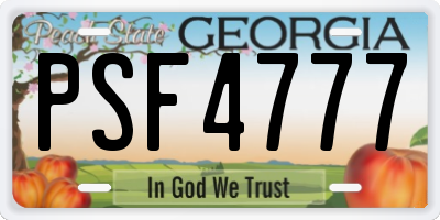 GA license plate PSF4777