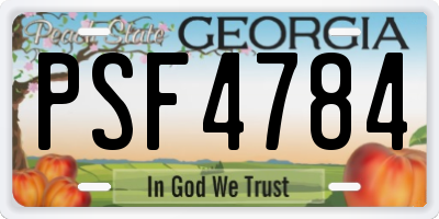 GA license plate PSF4784